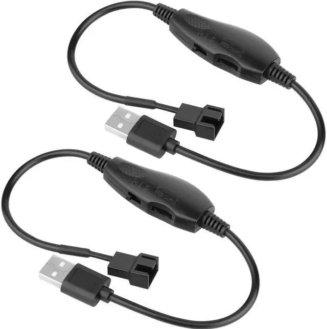 Main image of 2 Pack USB 5V to 12V 4 Pin Fan Speed Adapter Controller Supported PC Cooling Fan, Max 12V 8W Output (11.8inch)