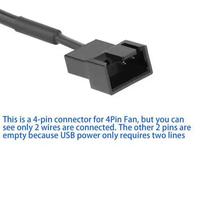 Alt view image 4 of 5 - 2 Pack USB 5V to 12V 4 Pin Fan Speed Adapter Controller Supported PC Cooling Fan, Max 12V 8W Output (11.8inch)