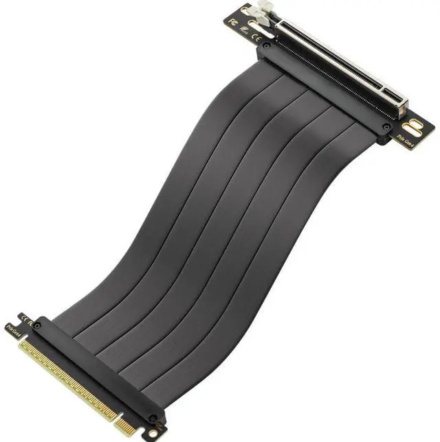 Main image of Pcie 4.0 Riser Cable, PCIe 4.0 x16 High Speed Flexible Extension 90 Degree Adapter Compatible with 4090 4080 4070 3090 and Pcie 3.0 System 200mm/7.8inch