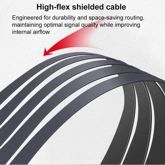 Alt view image 5 of 7 - Pcie 4.0 Riser Cable, PCIe 4.0 x16 High Speed Flexible Extension 90 Degree Adapter Compatible with 4090 4080 4070 3090 and Pcie 3.0 System 200mm/7.8inch