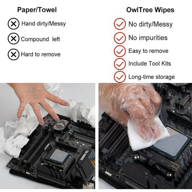 Alt view image 3 of 5 - Thermal Paste Remover Kits for CPU, GPU, Heatsink etc (20 Pieces Wipes)