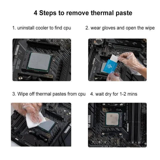 Alt view image 5 of 5 - Thermal Paste Remover Kits for CPU, GPU, Heatsink etc (20 Pieces Wipes)