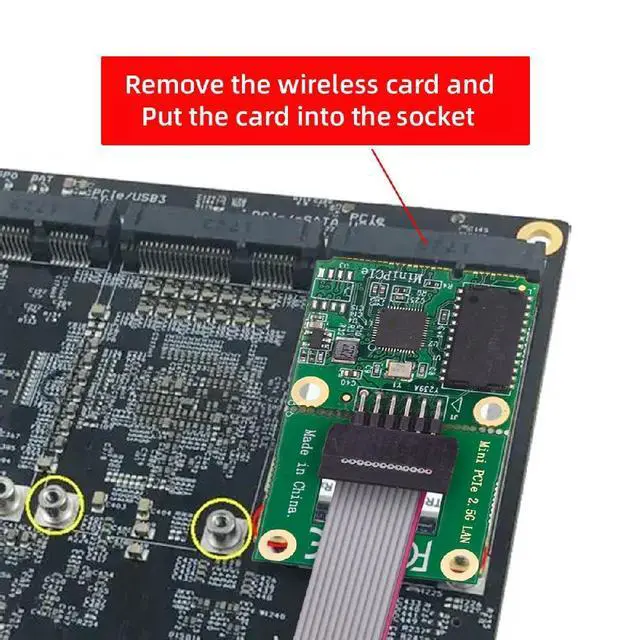 Alt view image 6 of 7 - RJ45 2.5Gbps 2500Mbps to Mini PCI-E PCI Express 1000Mbps GBE Gigabit Ethernet Network LAN Cable Adapter for Desktop Motherboard