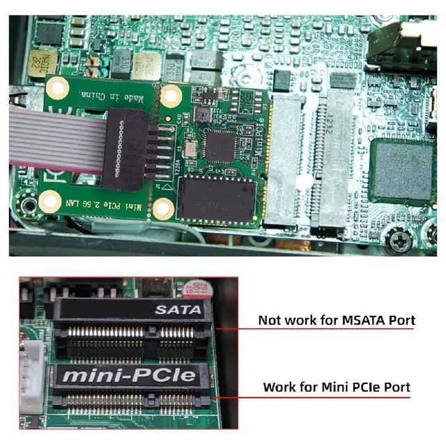Alt view image 7 of 7 - RJ45 2.5Gbps 2500Mbps to Mini PCI-E PCI Express 1000Mbps GBE Gigabit Ethernet Network LAN Cable Adapter for Desktop Motherboard