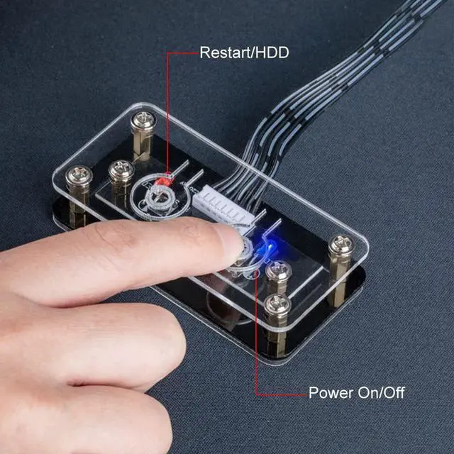 Alt view image 2 of 6 - Desktop Computer Power Button - External PC Case Motherboard Switch - On/Off Power Supply Button