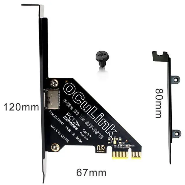 Alt view image 4 of 5 - PCIe 4.0 x4 64Gbps Compatible with OCuLink SFF-8612 SFF-8611 External GPU eGPU Riser Card for Mini PC