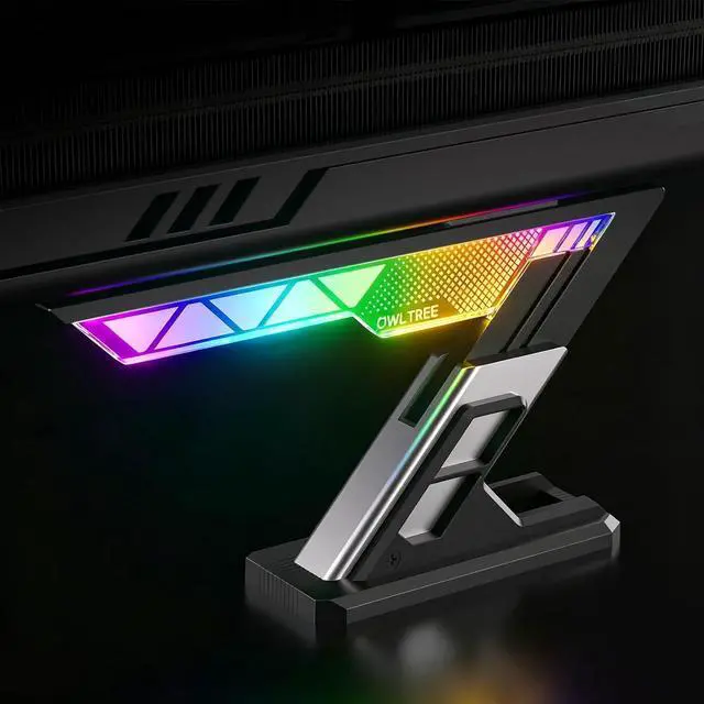 Main image of GPU Support Bracket, ARGB GPU Support, GPU Anti Sag Bracket | Aluminum & Acrylic , Magnetic , Graphics Cards Brace Stand Holder for Computer Video Cards, 75-125mm Height Adjustable