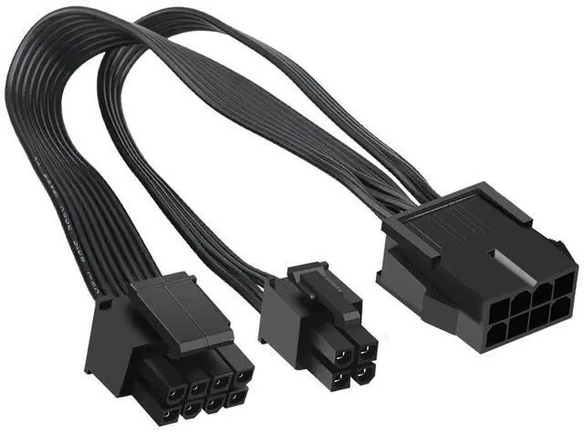 Main image of 2 Pack EPS12V CPU 8 Pin Female to CPU ATX 8 Pin and ATX 4 Pin Male Power Supply Extension Cable EPS 12V for Motherboard 10.6 inch