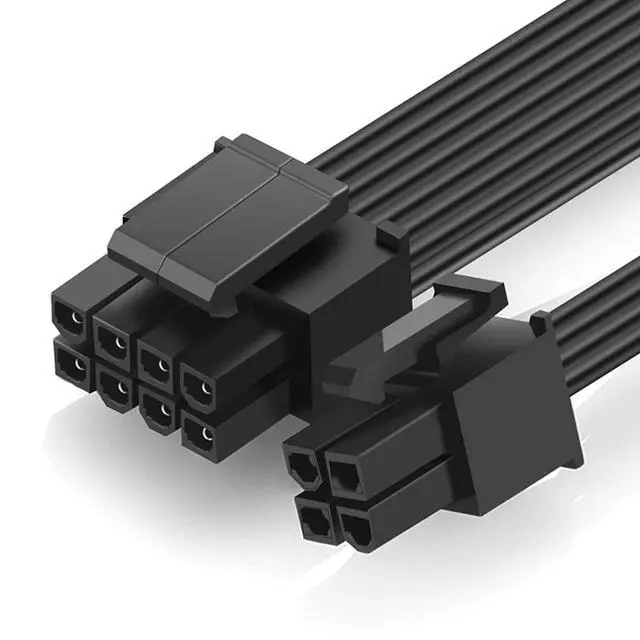 Alt view image 7 of 7 - 2 Pack EPS12V CPU 8 Pin Female to CPU ATX 8 Pin and ATX 4 Pin Male Power Supply Extension Cable EPS 12V for Motherboard 10.6 inch