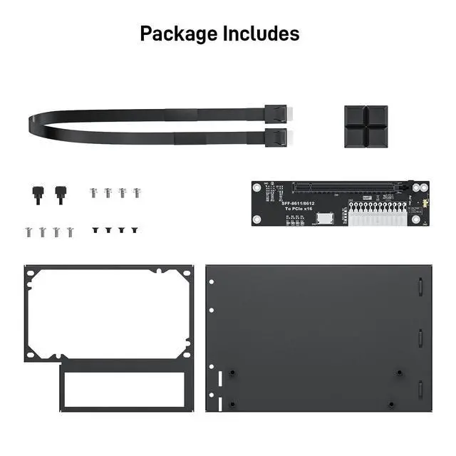 Alt view image 5 of 6 - PCIe 4.0 x4 64Gbps eGPU External Dock, with OCuLink SFF-8612 8311 to PCIe x16 and SFF-8611 Male Cable 50cm, Supports GPU Laptop MIni PC Standard ATX Power Supply
