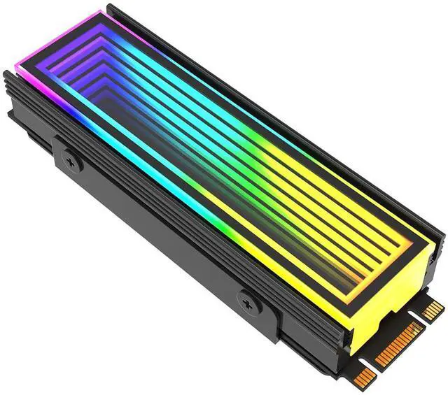 Main image of ARGB M.2 Heatsink SSD Heat Sink with Thermal Pads, Aluminum 2280 M2 5V 3Pin Addressable RGB Sync OPENRGB NVME Heatsink for M.2 2280 Nvme SSD