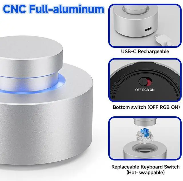 Alt view image 2 of 6 - Remote PC Power Switch, Desktop ON Off Power Button PC, Wireless PC Power Button for Computer Motherboard (Silver)