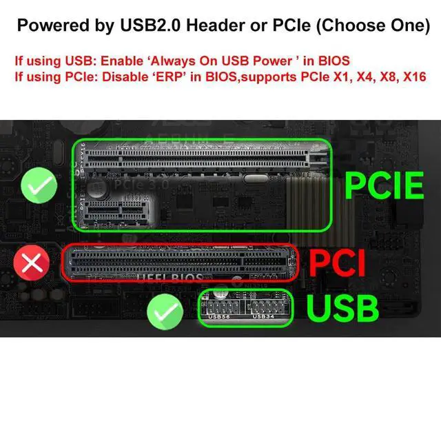 Alt view image 3 of 6 - Wireless PC Power Button, Desktop PC ON Off Power Button, Remote PC Power Switch for Computer Motherboard (Powered by PCIE / 9 Pin USB 2.0 Header)