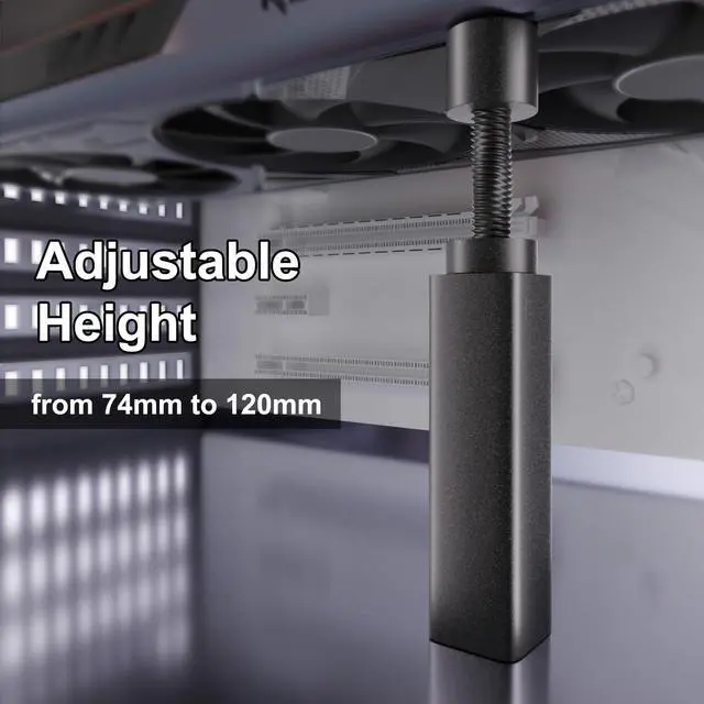 Alt view image 2 of 6 - GPU Support Bracket, Aluminum Adjustable Graphics Card Holder, Video Card Stand, Anti Sag GPU Support 74-120mm