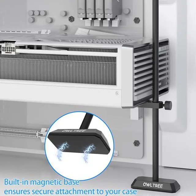 Alt view image 5 of 6 - GPU Support Bracket, GPU Sag Graphics Card Anti Sag Bracket Aluminum Magnet GPU Support Stand 0.6-7.5inch