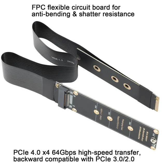 Alt view image 2 of 5 - M.2 NVME to PCIe 4.0 x4 64Gbps, NVMe Extender Supports M.2 NGFF M-Key NVME B-Key SATA M.2 NGFF SSD 2230 2242 2260 2280 (30cm/11.8inch)