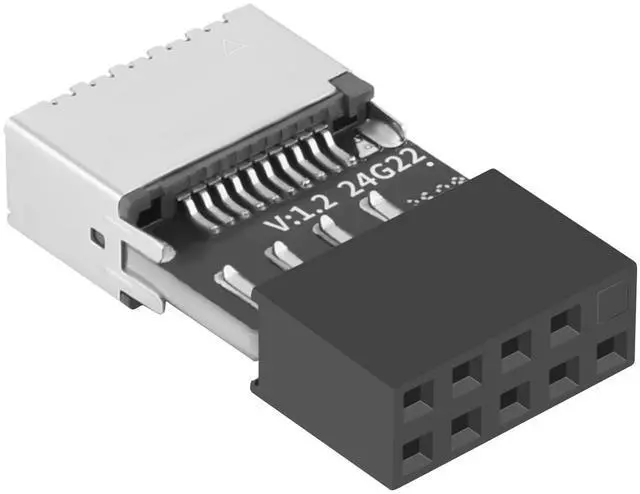 Alt view image 4 of 5 - 2 Pack USB 2.0 to USB 3.2 Gen 1 Header Adapter Front Panel Connector Motherboard 9 Pin to 20-Pin Type E Key-A Female Adapter