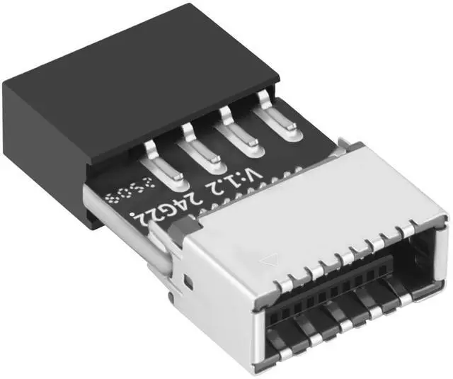 Alt view image 3 of 5 - 2 Pack USB 2.0 to USB 3.2 Gen 1 Header Adapter Front Panel Connector Motherboard 9 Pin to 20-Pin Type E Key-A Female Adapter