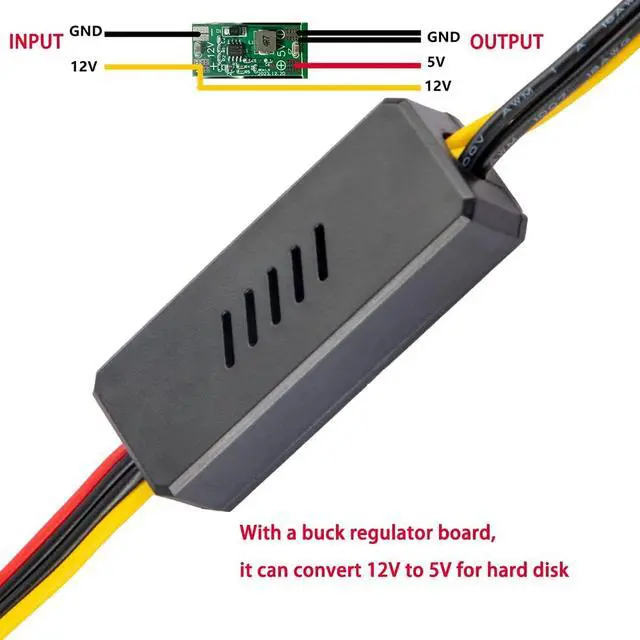 Alt view image 2 of 5 - DC 12V Female to 2 SATA 5V Male Power Supply Adapter for HDD, DC 5525 5.5MM x 2.5MM to SATA Connector Power Cable Adapter (27inch)