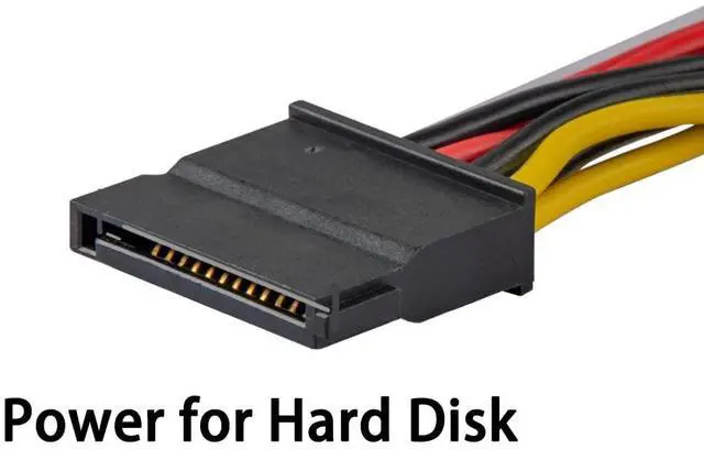 Alt view image 5 of 5 - DC 12V Female to 2 SATA 5V Male Power Supply Adapter for HDD, DC 5525 5.5MM x 2.5MM to SATA Connector Power Cable Adapter (27inch)