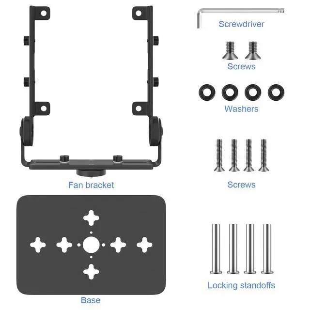 Alt view image 4 of 6 - Aluminum Multi-Purpose Desk Fan Stand Mount, Black | For 120mm 140mm 180mm PC Computer Fans