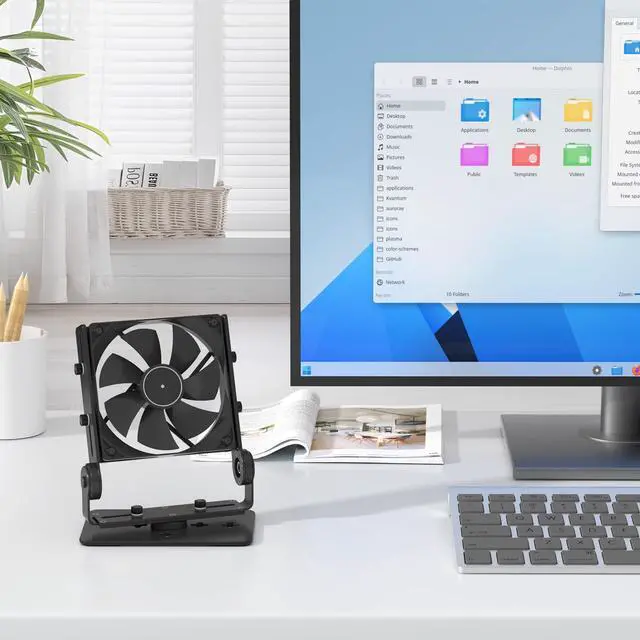 Alt view image 6 of 6 - Aluminum Multi-Purpose Desk Fan Stand Mount, Black | For 120mm 140mm 180mm PC Computer Fans