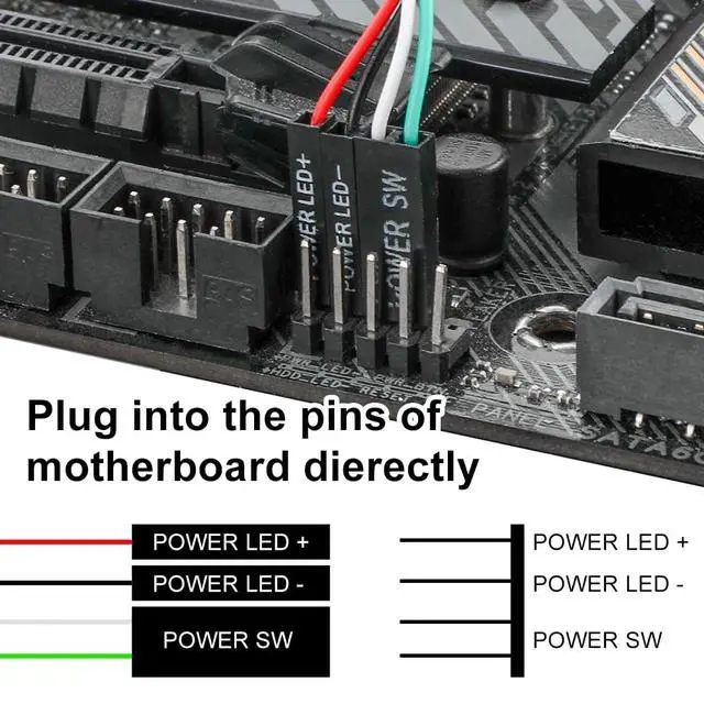 Alt view image 4 of 6 - PC Power Button, Desktop External PC Power Supply Switch for Computer Motherboard