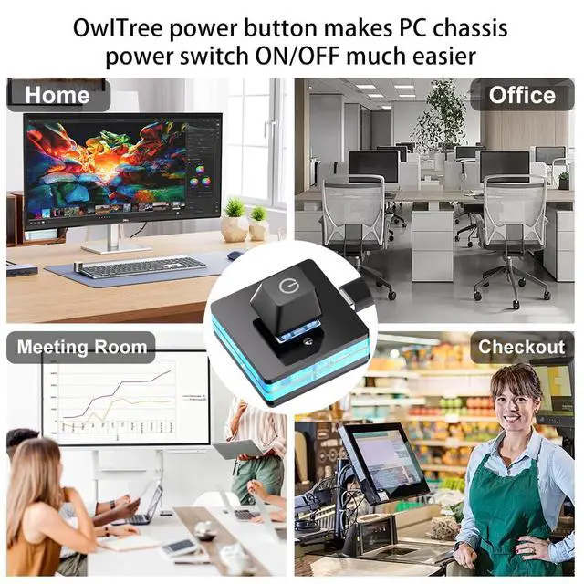Alt view image 6 of 6 - PC Power Button, Desktop External PC Power Supply Switch for Computer Motherboard