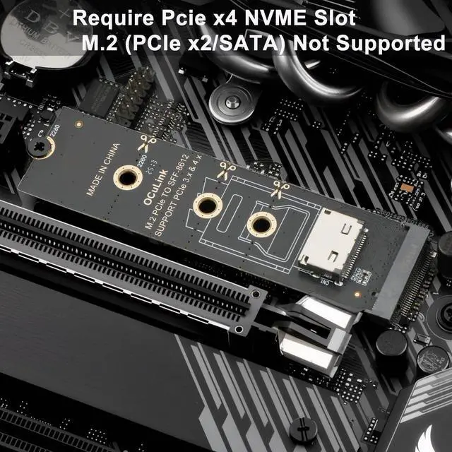 Alt view image 3 of 5 - M.2 NVME Pcie to OCuLink SFF-8612 Adapter, PCIe 4.0 x4 64Gbps to OCuLink SFF-8611 4i Host Adapter for eGPU GPU and M.2 NGFF SSD 2230 2242 2260 2280