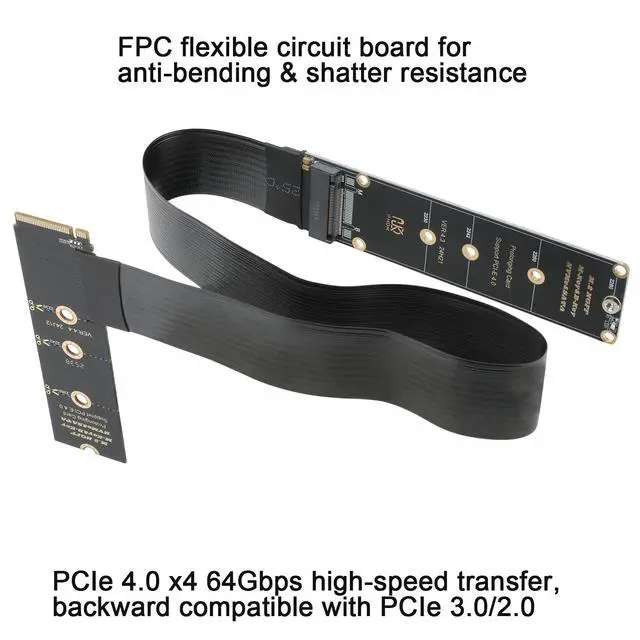 Alt view image 2 of 5 - M.2 NVME to PCIe 4.0 x4 64Gbps, NVMe Extender Supports M.2 NGFF M-Key NVME B-Key SATA M.2 NGFF SSD 2230 2242 2260 2280 (90 Degree)
