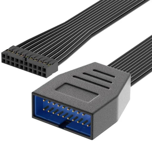 Alt view image 2 of 6 - Motherboard USB 3.0 Header Extension Cable, USB 3.0 19Pin 20 Pin Male to Female Internal USB3.0 Extension Adapter 6 inch (2 Pack)