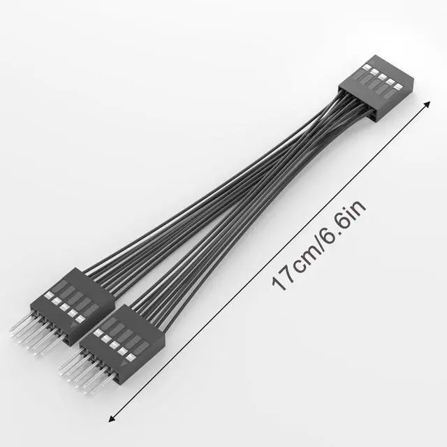 Alt view image 4 of 4 - 2 Pack Motherboard USB 2.0 Splitter to Dual 9 Pin Extension Cable, Internal USB Header Splitter