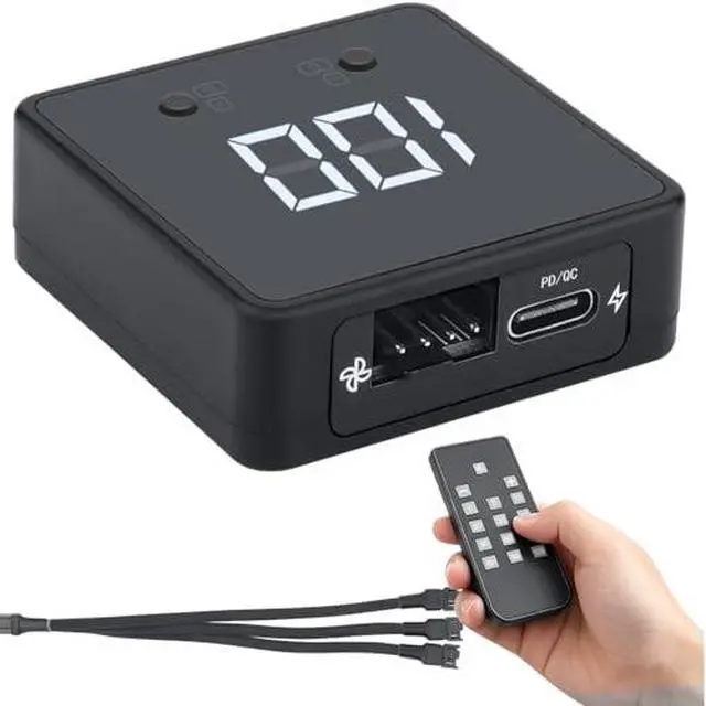 Alt view image 2 of 7 - Remote PC Fan Speed Controller, Aluminum PC Fan Stand Mount