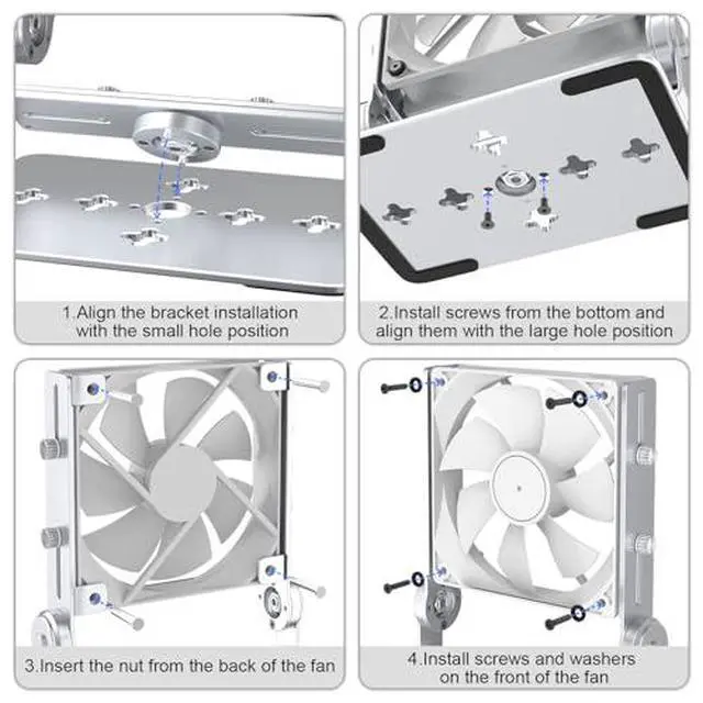 Alt view image 5 of 7 - Aluminum PC Fan Stand, PC Fan Speed Controller with Power Supply