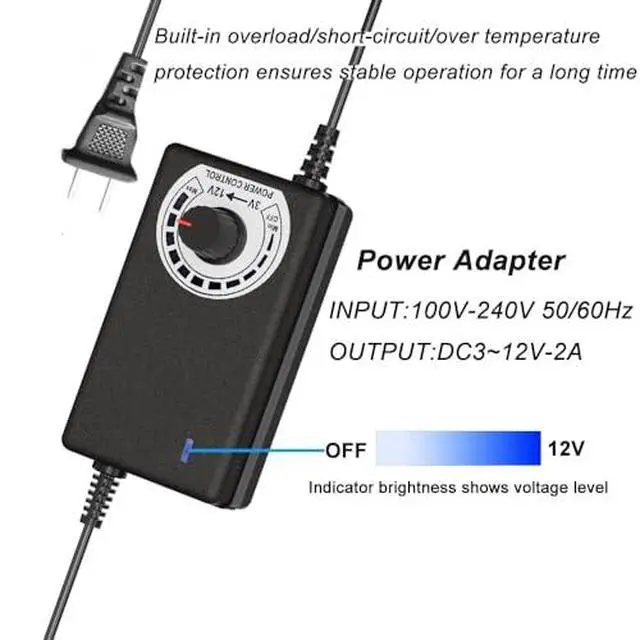 Alt view image 7 of 7 - Aluminum PC Fan Stand, PC Fan Speed Controller with Power Supply
