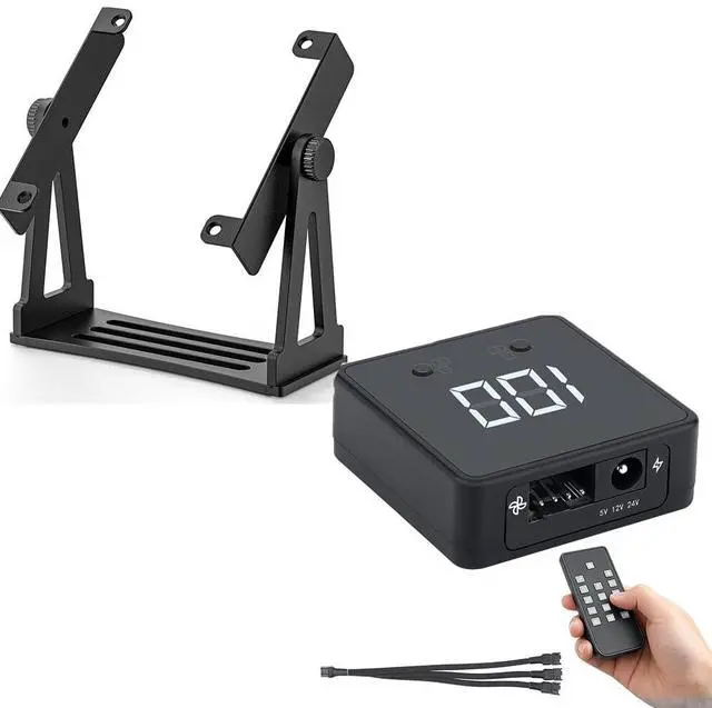 Main image of Aluminum PC Fan Stand, PC Fan Speed Controller