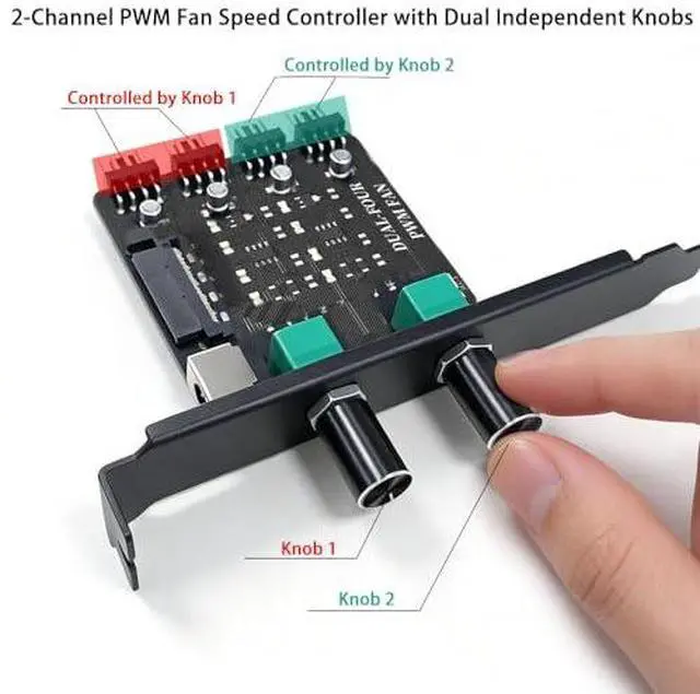 Alt view image 4 of 7 - PC Fan Speed Controller, Aluminum PC Fan Stand Mount