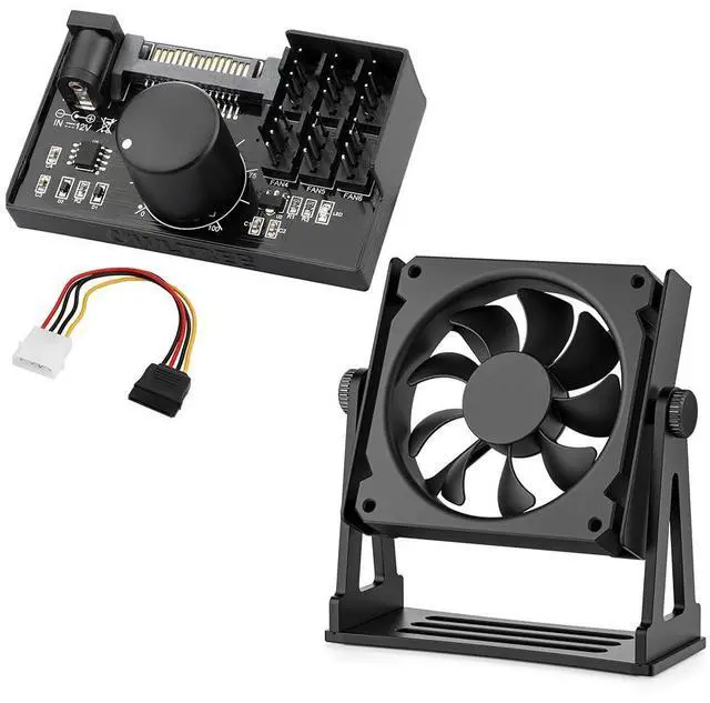 Main image of PC Fan Speed Controller and Aluminum PC Fan Stand Mount