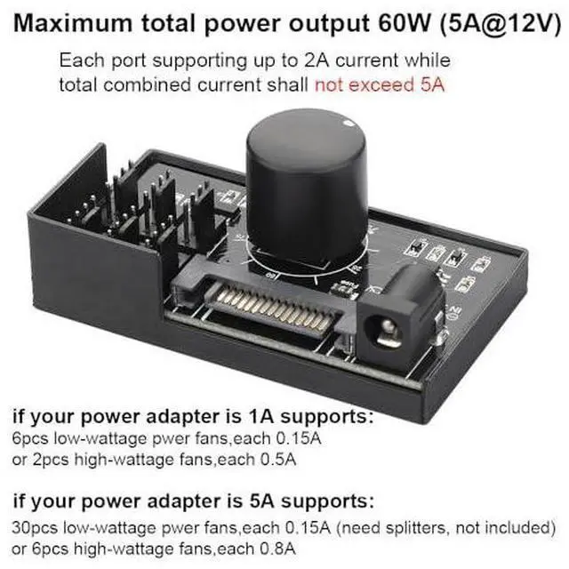 Alt view image 6 of 7 - PC Fan Speed Controller and Aluminum PC Fan Stand Mount