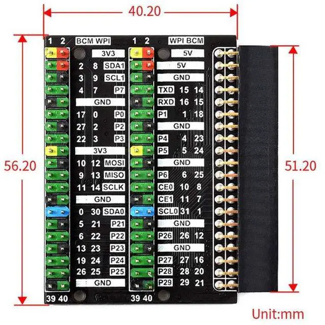 Alt view image 6 of 6 - for Raspberry Pi 400 GPIO Header Adapter, Header Expansion, 2X 40PIN Header Module HAT