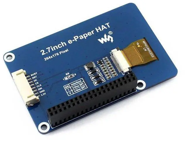 Alt view image 3 of 5 - 264x176 Resolution 2.7 Inch e-Paper Display HAT E-Ink Screen LCD Module SPI Interface with Embedded Controller for Raspberry Pi 2B 3B 3B+ 4B Zero Zero W/Arduino/STM32/Jetson Nano
