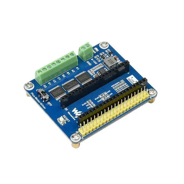 Alt view image 2 of 6 - DC Motor Driver Module HAT for Raspberry Pi Pico Series, Driving Up to 4X DC Motors, I2C Controlled, up to 3A Output