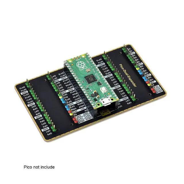 Alt view image 4 of 7 - Dual GPIO Expander for Raspberry Pi Pico Board, Two Sets of Male Headers for Directly Connecting Expansion Modules