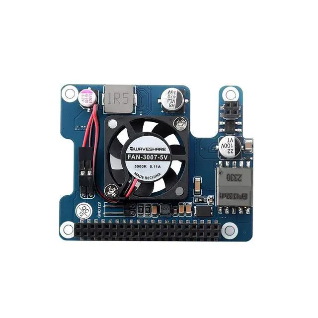 Alt view image 3 of 7 - PoE HAT F for Raspberry Pi 5 CM5, 802.3af/at, Cooling Fan