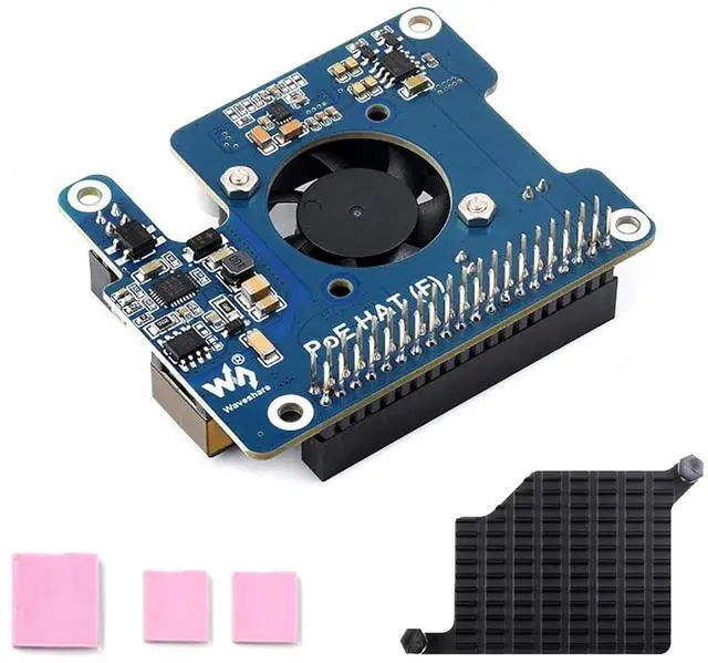 Main image of PoE HAT F for Raspberry Pi 5 CM5, 802.3af/at, Cooling Fan