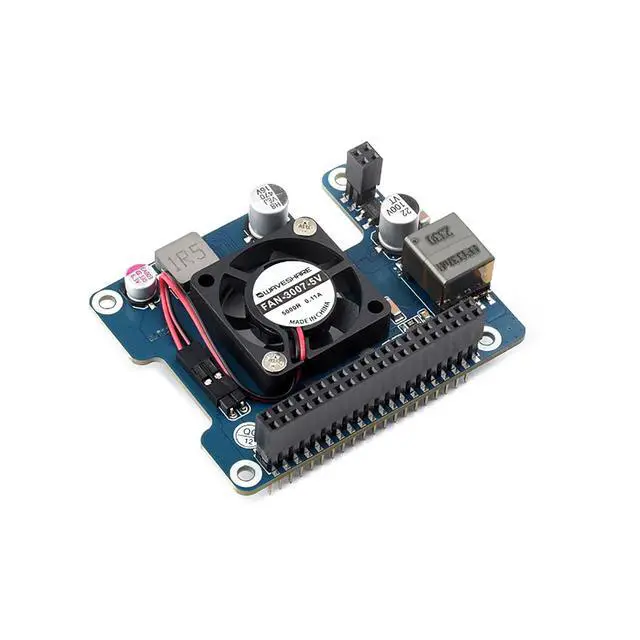 Alt view image 4 of 7 - PoE HAT F for Raspberry Pi 5 CM5, 802.3af/at, Cooling Fan