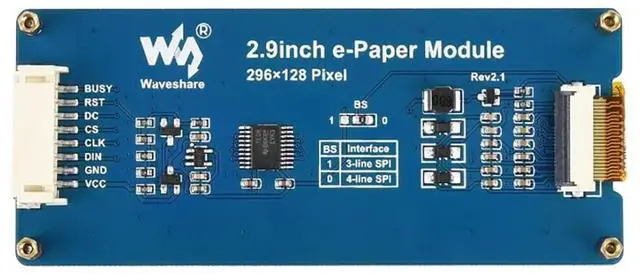 Alt view image 3 of 7 - 2.9 Inch E-Paper Display Module (B), 296×128 SPI E-Ink Screen, Red/Black/White, Low Power, No Backlight, for Raspberry Pi, Arduino, Jetson Nano, 3.3V/5V MCU Compatible