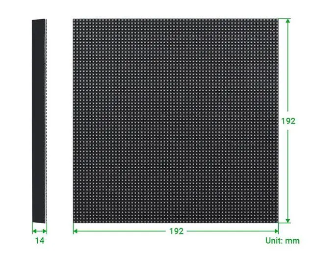 Alt view image 6 of 7 - RGB Full-Color LED Matrix Panel for Raspberry Pi and Ardui, 3mm Pitch, 64×64, 4096 Individual RGB LEDs, Brightness Adjustable