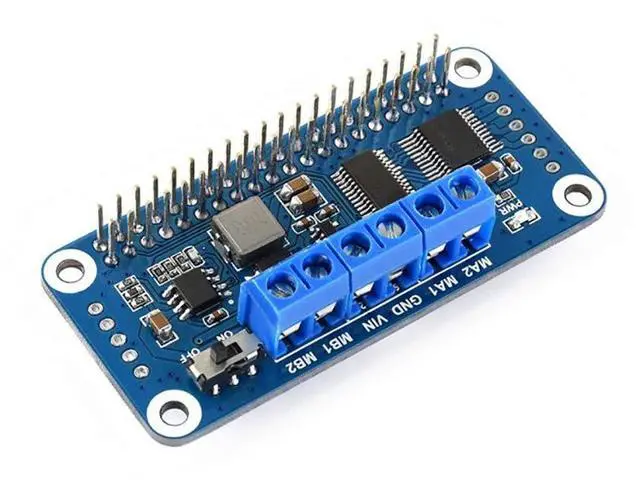 Alt view image 2 of 6 - Motor Driver HAT for Raspberry Pi Onboard PCA9685 TB6612FNG Drive Two DC Motors I2C Interface 5V 3A Can be Stackable up to 32 This Modules