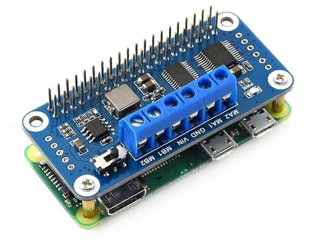 Alt view image 4 of 6 - Motor Driver HAT for Raspberry Pi Onboard PCA9685 TB6612FNG Drive Two DC Motors I2C Interface 5V 3A Can be Stackable up to 32 This Modules